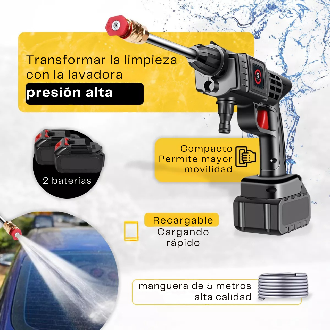 HIDROLAVADORA INALAMBRICA DE ALTA PRESIÓN